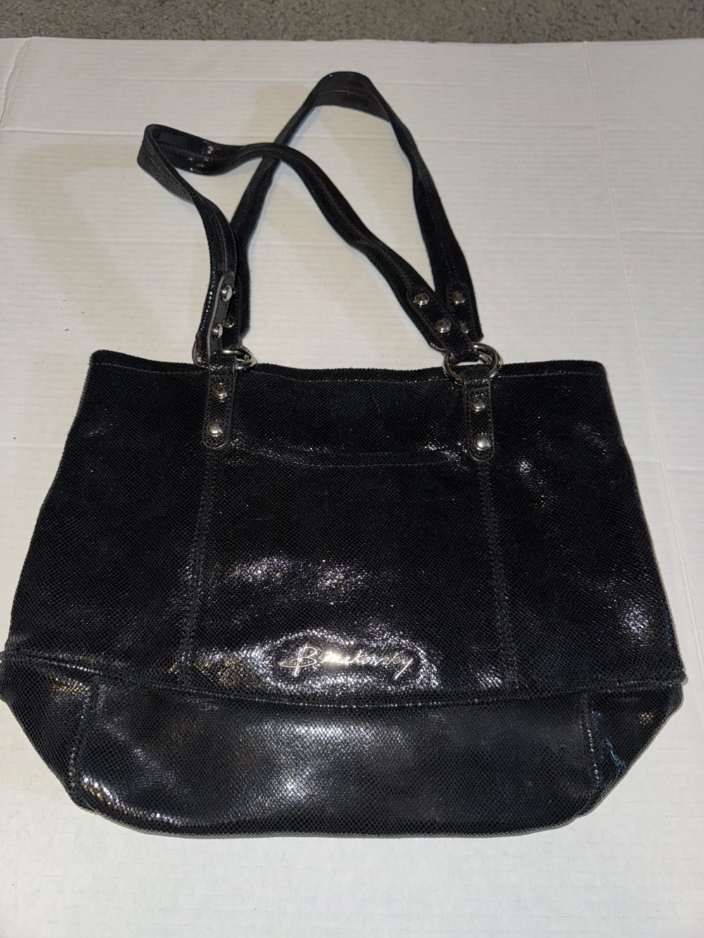 b. makowsky Black Stud-Detail Shoulder Tote